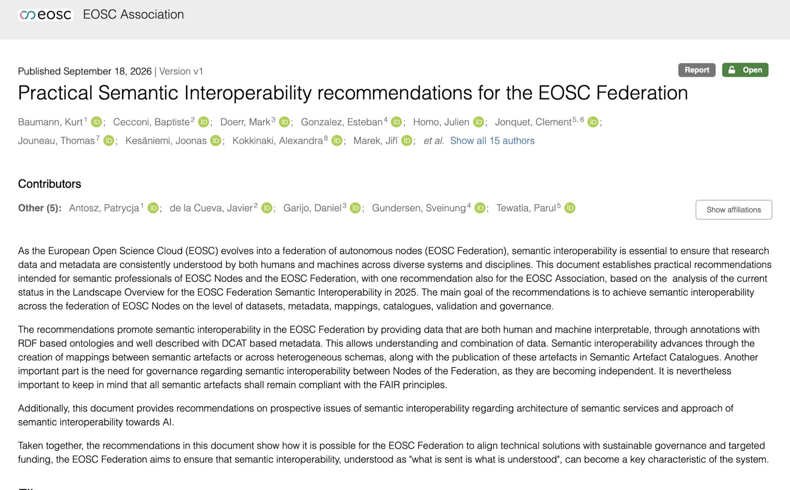 Preparing the future EOSC Federation